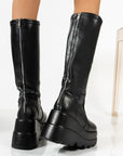 Women's Fashion Wedge Small Tube Circumference Platform Knee-high Boots