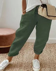 Women's Fashion Cotton Linen Solid Color Casual Pants