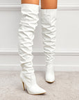 High Heel Elastic Knee Length Patent Leather Boots