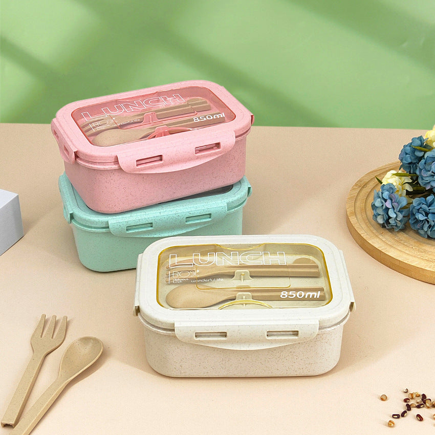 Wheat Straw Insulated Lunch Student Convenient Lunch Box