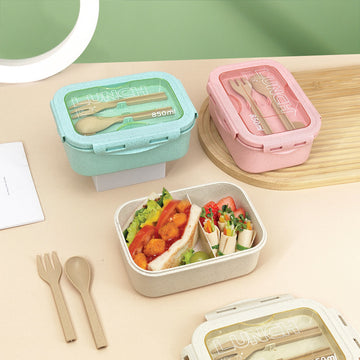 Wheat Straw Insulated Lunch Student Convenient Lunch Box