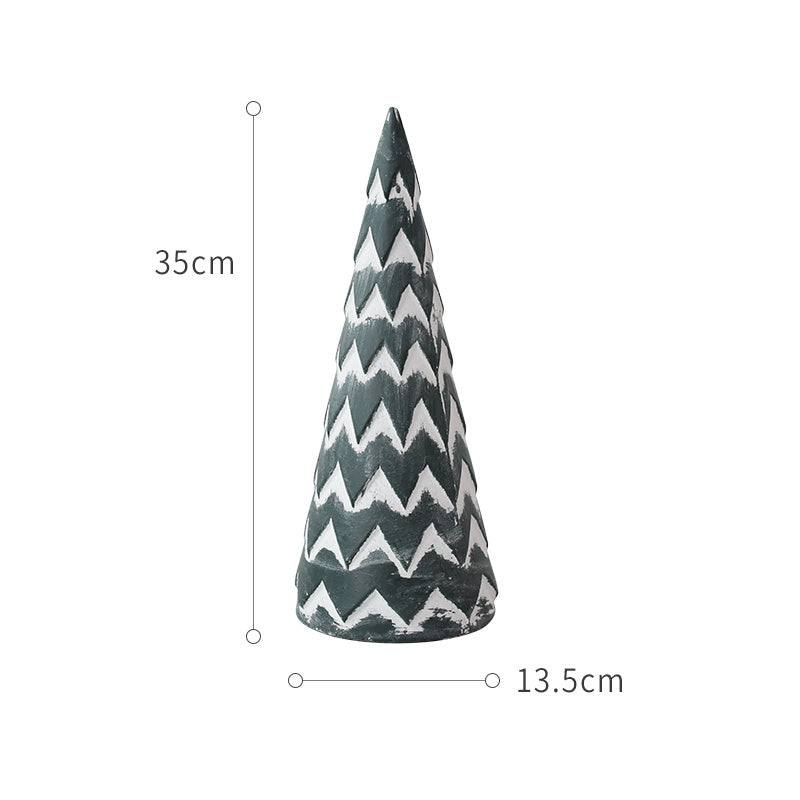 Nordic Morandi Gray-green Mini Christmas Tree Desktop Decorations Christmas Scene Decorations