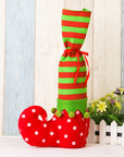 Christmas Decorations Striped Christmas Wine Bottle Set