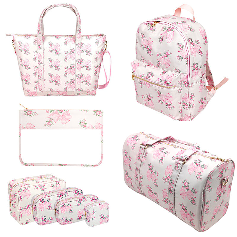 Makeup Bag  Printed Bow Toiletry Pouch Waterpro