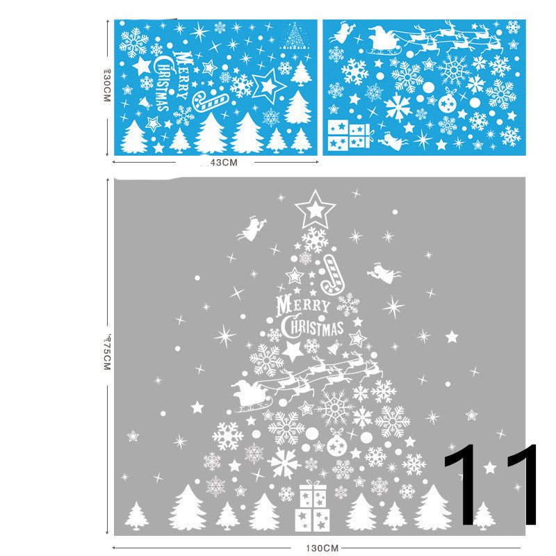 Christmas Decorations Glass Electrostatic Stickers