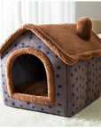 Foldable Dog House Pet Cat Bed Winter Dog Villa Sleep Kennel Removable Nest Warm Enclosed Cave Sofa Pets Supplies