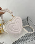 Fashion Love Heart Shape Shoulder Bag Small Handbags Designer Crossbody Bags for Women Solid Pu Leather Top Handle Bag