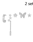 Romantic Star And Moon Series Popular Butterfly Earrings