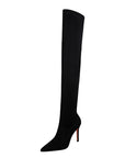 European And American Style Fashion High Heel Elastic Stiletto Heel Pointed-toe Skinny Pedicure Over-the-knee Boots