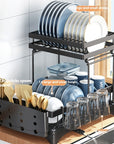 Kitchen Dish Rack Draining Rack Tableware Flat Ware Storage Rack