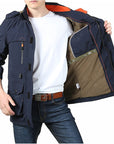 Cross-border AliExpress jacket men's mid-length casual outdoor hooded plus size jacket men's jacket spring and autumn