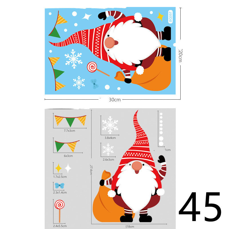 Christmas Decorations Glass Electrostatic Stickers