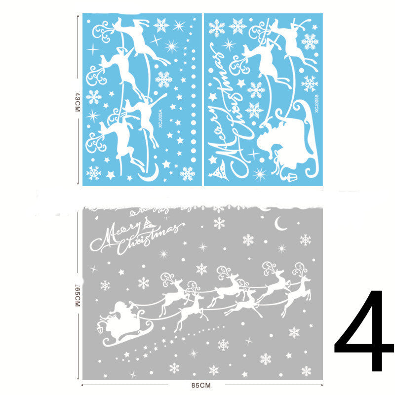 Christmas Decorations Glass Electrostatic Stickers