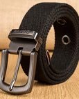 Men's Outdoor Buckle Thick Woven Canvas Belt