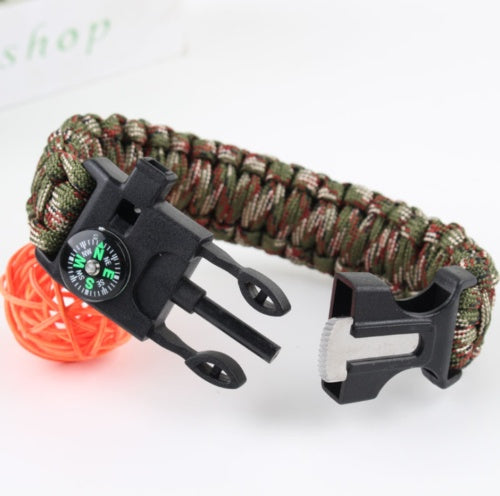 Emergency Paracord Bracelets, Survival Bracelet With Embedded Compass Whistle Survival Fire Starter Scraper Accessories, Suit For Hiking, Camping, Fishing And Hunting