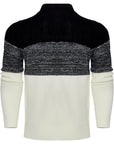 Men's Casual Color Block Long Sleeve Cable Knit Pullover Sweater