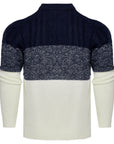 Men's Casual Color Block Long Sleeve Cable Knit Pullover Sweater