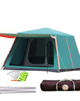 Outdoor Fully Automatic Aluminum Pole 3-4-5-8 People Double-layer Thickening Rainstorm Field Camping Big Tent