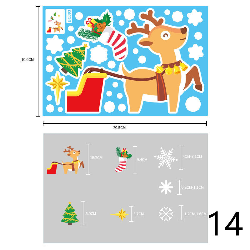 Christmas Decorations Glass Electrostatic Stickers