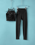 Solid Color Shockproof Beauty Back Slim Trousers Yoga Professional Gym Training High Elasticity Suit