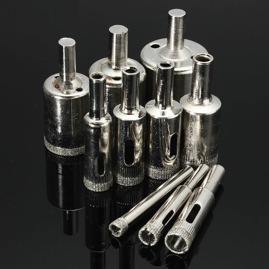 Diamond Drill Bits for Glass Ceramic Marble Tile Porcelain Hollow Core Circle Cutting Hole Maker Saw Set of 10 Bits 6-32mm