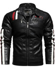 Mens Leather Jackets Motorcycle Stand Collar