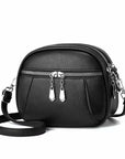 Solid Color Small Round Bag Fashion Multi-pocket Large Capacity Shoulder Crossbody Bags For Women Handbags