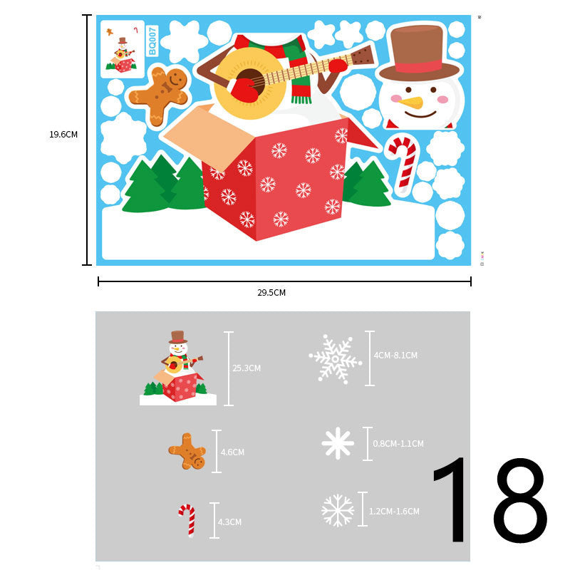 Christmas Decorations Glass Electrostatic Stickers