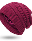 Hats Women's Protective Hairstyles, Warm Woolen Knit Satin Hats