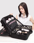 Large Capacity Professional Cosmetic Bag Tattoo Embroidery Nail Makeup Portable Partition Toolbox Makeup Storage Oxford Cloth Bag