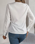 Fashion V-Neck Long Sleeve Shirt Elegant Commuter Solid Blouse Office Women's Clothing