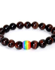 Rainbow Bead Bracelet Pride Natural Stone Strand Couple Bracelets