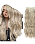 Synthetic Long Wavy Clip Hair Extensions