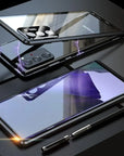 Samsung Galaxy Note 20 Tempered Glass Built-in Magnet Metal Bumper Case