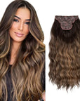 Synthetic Long Wavy Clip Hair Extensions