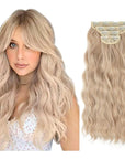 Synthetic Long Wavy Clip Hair Extensions